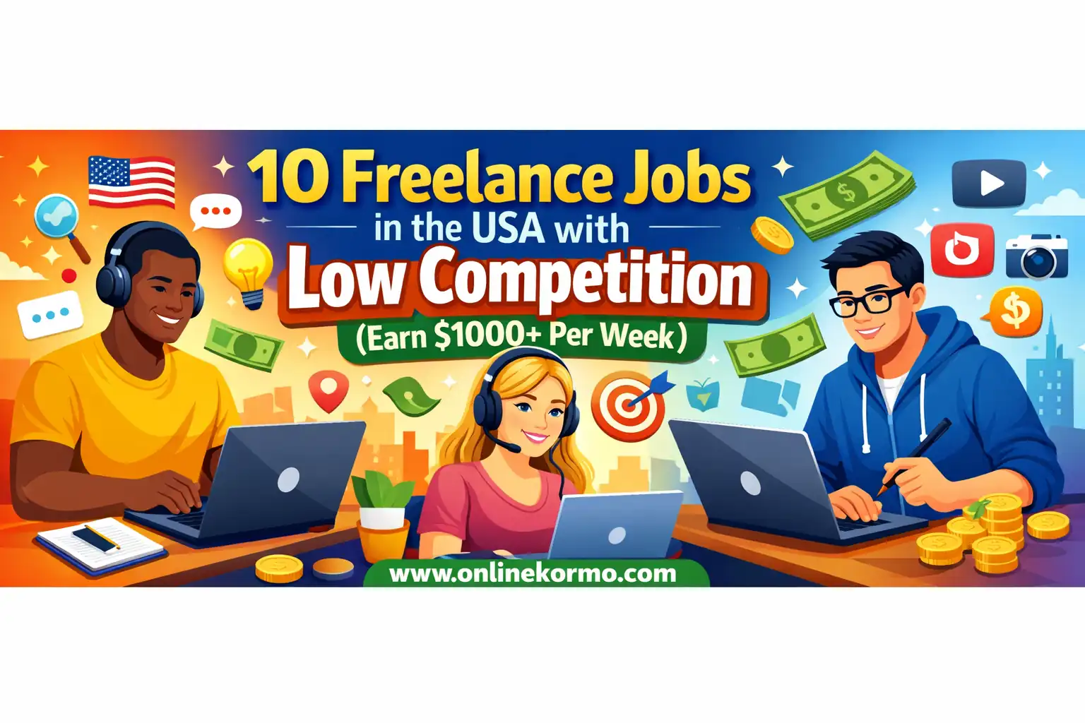 10 freelance jobs usa low competition earn 1000 per week 1
