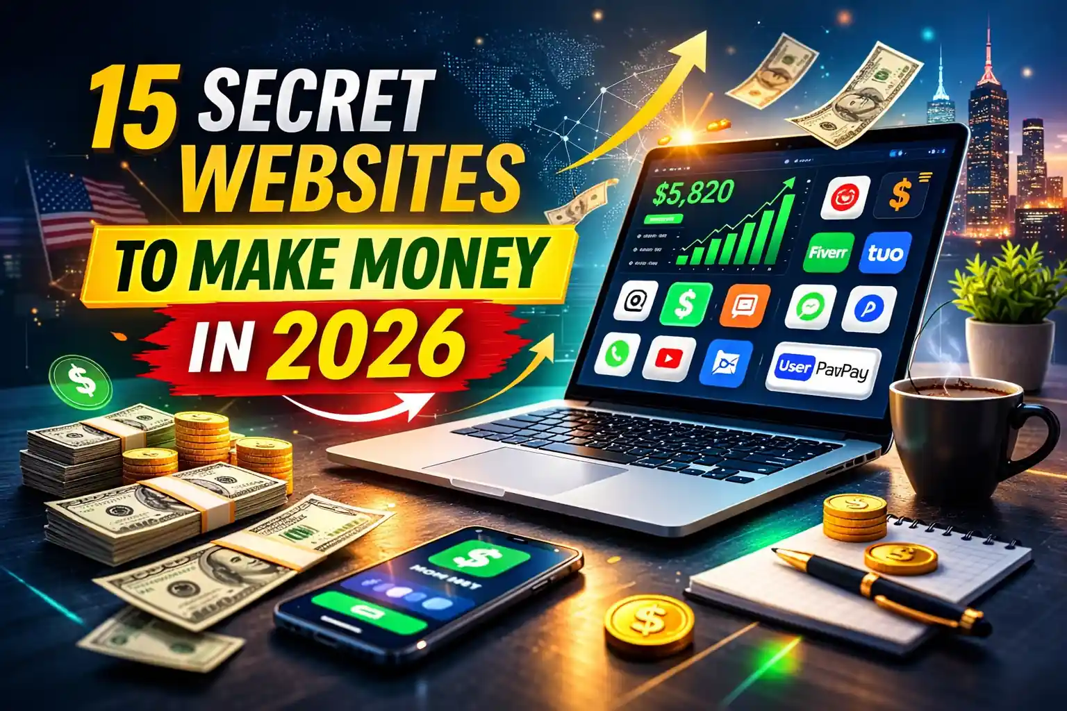 15 secret websites to make money in 2026